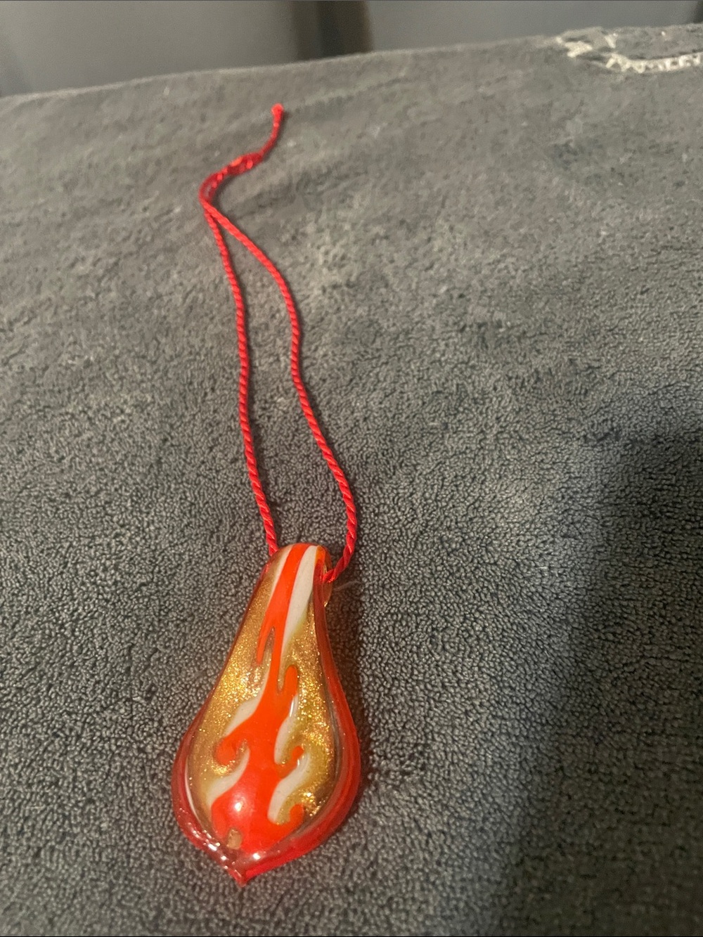 Red Flame Glass Pendant Necklace - Women Jewelry